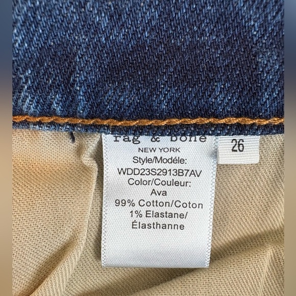 NEW w/o Tags Rag & Bone Wren High-Rise Slim Straight Jean Raw Hem Size 26 - Picture 10 of 16